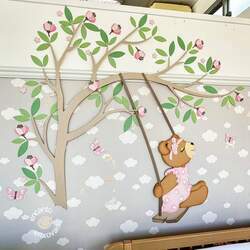 Painel Decorativo RH Baby e Kids para Quarto Infantil - Ursa Rosa