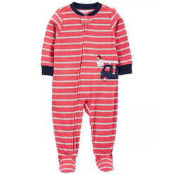 Pijama/Macacão de inverno Carter's (Plush/ Fleece) - Bombeiro/Vermelho