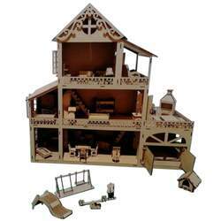 Casa Casinha para Boneca Polly Lol - com Garagem - 60 cm - Com Móveis - Kits e Gifts
