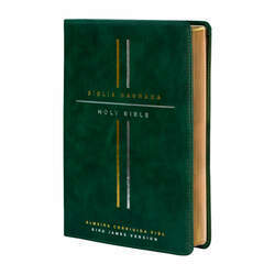 Bíblia Sagrada Holy Bible ACF Bilíngue Português E Inglês Capa Luxo Verde