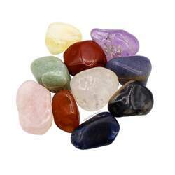 Kit de 10 Pedras Roladas Mistas Mix Cristais Selecionados Pedra e Cristal - M