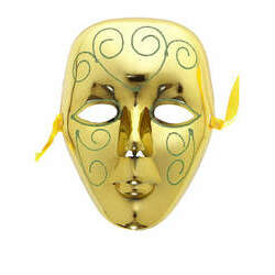 Máscara dourada com glitter verde
