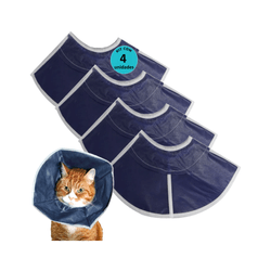 Colar Elizabetano Soft Buster para Cães e Gatos Azul Kit Com 4 Unidades