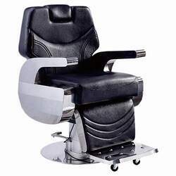 Cadeira Para Barbearia Hidráulica Reclinável Dubai Black Style Preta Terra Fértil