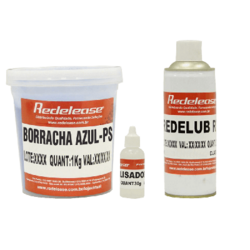Kit Borracha De Silicone Azul C/ Catalisador Spray Redelub