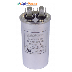 Capacitor de Partida do Compressor 20uF 5% SH 450VAC 50/60 HZ (2 Terminais)
