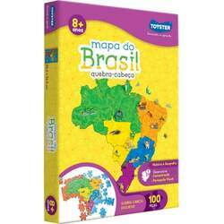 Quebra cabeças 100 peças - Mapa do Brasil e estados do Brasil
