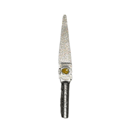 Lixa Diamantada STRIP em Mini Espatula - Ponta FINA - FINA - AMARELA - Dupla Face - 2,6cm X 4mm - unidade