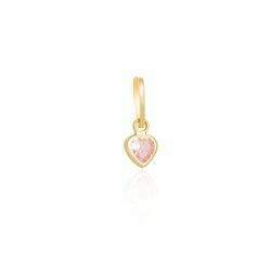 Pingente de Ouro 18k Coração Zircônia Rosa 4,0mm pi19817