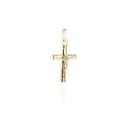 Pingente de Ouro 18k Crucifixo com Jesus Cristo pi16263