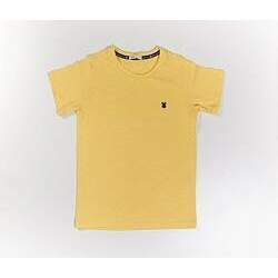 Camisa Infantil Gola Careca Malha Flamê Cor Amarela
