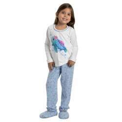 Pijama Malha Estampada Silk Infantil - Azul