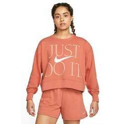 Blusão Moletom Nike Dri-FIT Get Fit Feminino Laranja/Branco