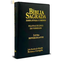 Bíblia Sagrada com Letra Hipergigante e Harpa - ARC (Preta c/zíper)