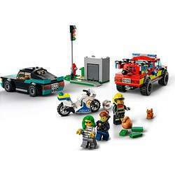 Lego City - Resgate dos Bombeiros e Perseguição de Polícia - 295 peças - Lego