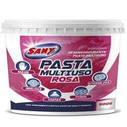Pasta Rosa Multiuso Sany Mix 500g Desengordurante, desengraxante e polidor