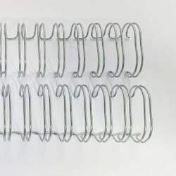 Espiral Wire-o Anel Duplo Prata 3/4 com 5 unidades - Passo 2 x 1