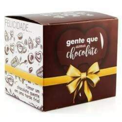 Caixinha Presente Amo Chocolate para Caneca - 354ml