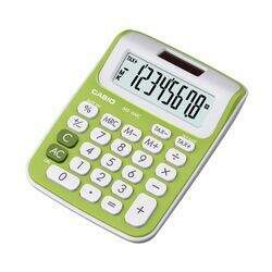 Calculadora Digital Portátil 8 Dígitos Solar e Bateria cor Branca e Verde Ref MS-6NC Casio