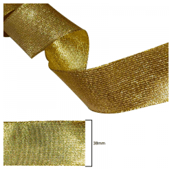 Fita Metalizada Aramada - Progresso - Ouro 203 - N 9 - 38mm - C/10m - REF: M004-038