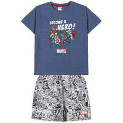 Pijama Marvel Super-heróis curto para menino