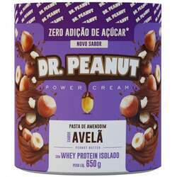 Pasta de Amendoim Sabor AVELÃ com Whey Protein Isolado 650g Dr Peanut
