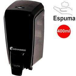 Dispenser (Saboneteira) Mini para Sabonete Espuma 400ml Linha Elisa cor Preto e Fumê