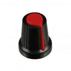 Botão Knob 15 17mm Preto com Vermelho para Potenciômetro
