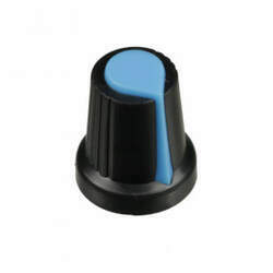 Botão Knob 15 17mm Preto com Azul para Potenciômetro
