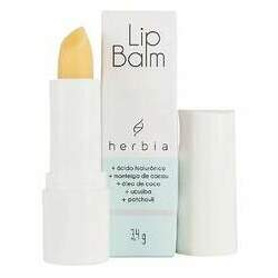 Herbia Lip Balm Incolor com Ácido Hialurônico e Manteiga de Cacau 3,4g