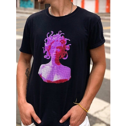 Camiseta Medusa Glitch - Preta