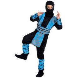 Fato de ninja azul para menino