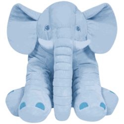 Almofada Elefante de Pelúcia 67cm Azul