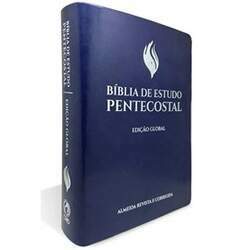 Bíblia de Estudo Pentecostal Edição Global ARC Letra Grande Capa Luxo Azul