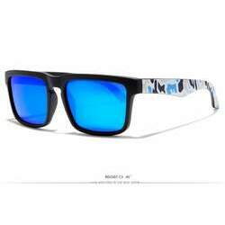 Óculos de Sol KDEAM - Branco Camuflado Lentes Azul