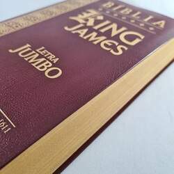 Bíblia King James Atualizada KJA Letra Jumbo Capa Cover Book Bordo