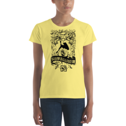 T-Shirt Ride It! Leão Feminina - Branca e Amarela