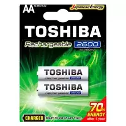 Pilha Recarregável AA 2600mAh Toshiba Blister c/ 2