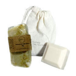 Kit Sabonete de Argila Branca & Cipreste 90g Desodorante Sólido de Lavanda 25g Essência