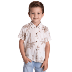 Camisa Infantil Menino Coqueiros Off White TMX