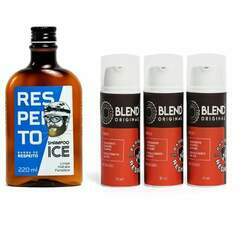 Kit Crescimento de Barba - 3 Blend Shampoo Ice Barba de Respeito -