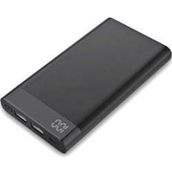 Bateria Extra Portátil Universal Power Bank Metal com Visor Digital Kimaster Dual Usb - E37 - 6000mAh - Preto
