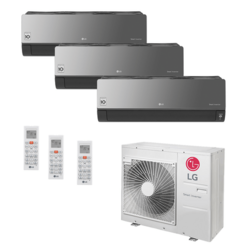 Ar Condicionado Multi-Split LG ArtCool Inverter 30 000 BTU/h (1x 7 200 e 2x 11 900) Quente/Frio 220V