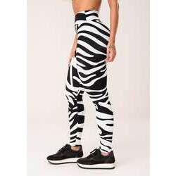 Calça legging wild jacquard estampa de zebra preta