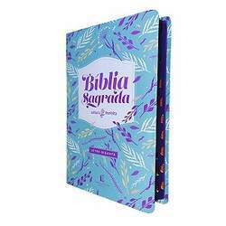 Bíblia Sagrada Feminina Índice Letra Gigante Flores Verde