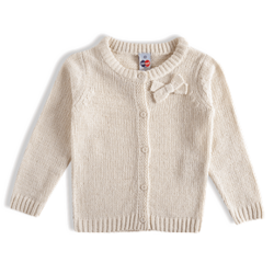 blusão com botões e lacinho tricot bebê