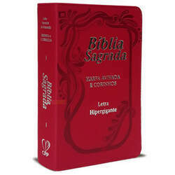 Bíblia com Letra Hiper Gigante c/ Índice e Harpa - ARC (Luxo Vermelha)