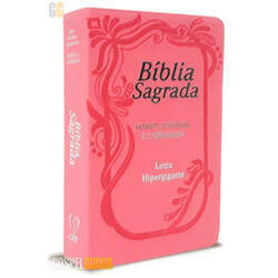 Bíblia com Letra Hiper Gigante c/ Índice e Harpa - ARC (Luxo Rosa)