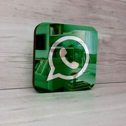 (0) Icone 3D Whatsapp para Parede MDF Acrílico Espelhado