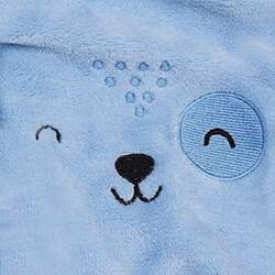 cobertor de microfibra com capuz bordado azul mami bichuus